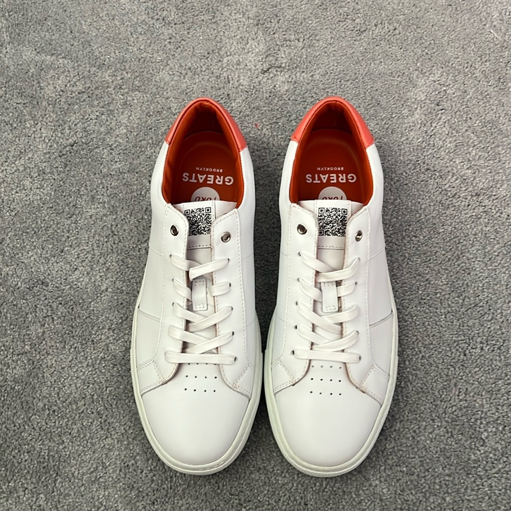 GREATS Men’s Shoes - White & Orange, Size 9.5, New, Never Worn